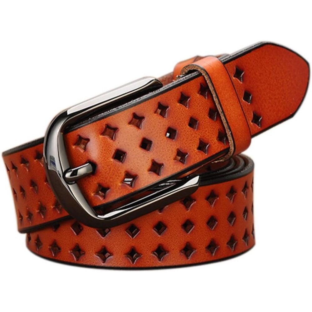 Women’s Genuine Leather Hollow Belt Soft Fit 25-34in Casual Formal